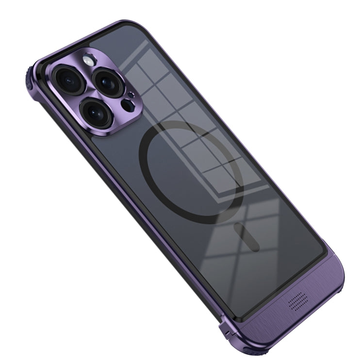 For iPhone 12 Pro Max Metal Scissor Design Aroma MagSafe Phone Case(Purple) - iPhone 12 Pro Max Cases by buy2fix | Online Shopping UK | buy2fix