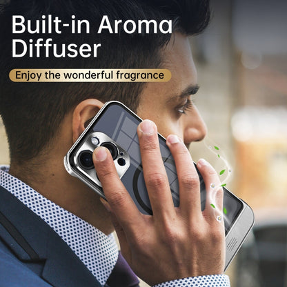 For iPhone 14 Pro Max Metal Scissor Design Aroma MagSafe Phone Case(Black) - iPhone 14 Pro Max Cases by buy2fix | Online Shopping UK | buy2fix