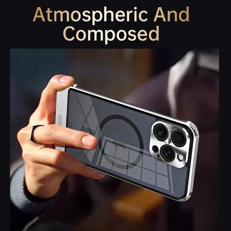 For iPhone 12 Pro Max Metal Scissor Design Aroma MagSafe Phone Case(Silver) - iPhone 12 Pro Max Cases by buy2fix | Online Shopping UK | buy2fix