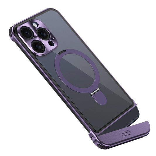 For iPhone 14 Pro Max Metal Scissor Design Aroma MagSafe Ring Holder Phone Case(Purple) - iPhone 14 Pro Max Cases by buy2fix | Online Shopping UK | buy2fix