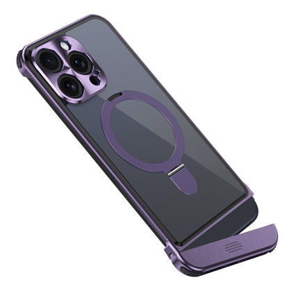 For iPhone 13 Pro Max Metal Scissor Design Aroma MagSafe Ring Holder Phone Case(Purple) - iPhone 13 Pro Max Cases by buy2fix | Online Shopping UK | buy2fix