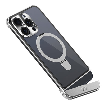 For iPhone 12 Pro Max Metal Scissor Design Aroma MagSafe Ring Holder Phone Case(Silver) - iPhone 12 Pro Max Cases by buy2fix | Online Shopping UK | buy2fix