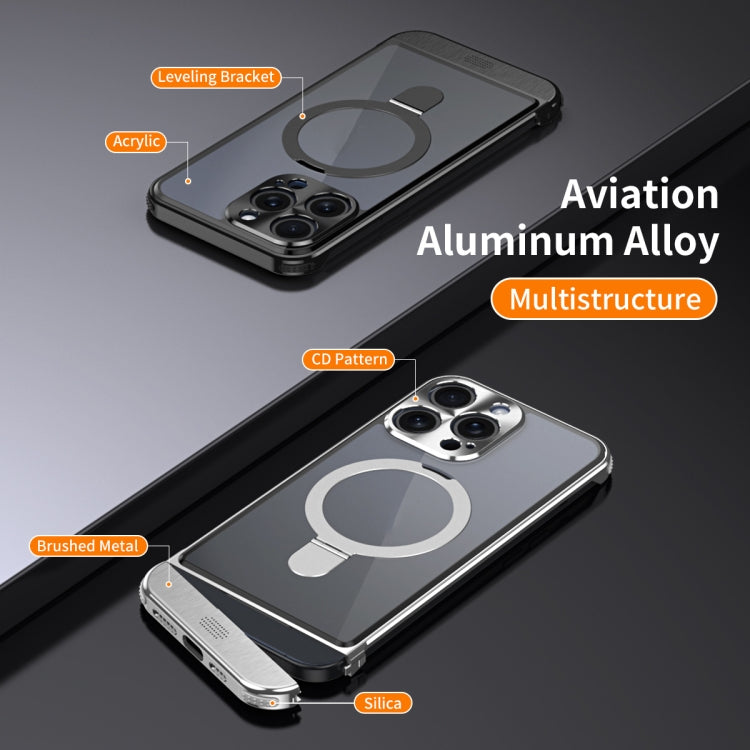 For iPhone 12 Pro Metal Scissor Design Aroma MagSafe Ring Holder Phone Case(Black) - iPhone 12 / 12 Pro Cases by buy2fix | Online Shopping UK | buy2fix