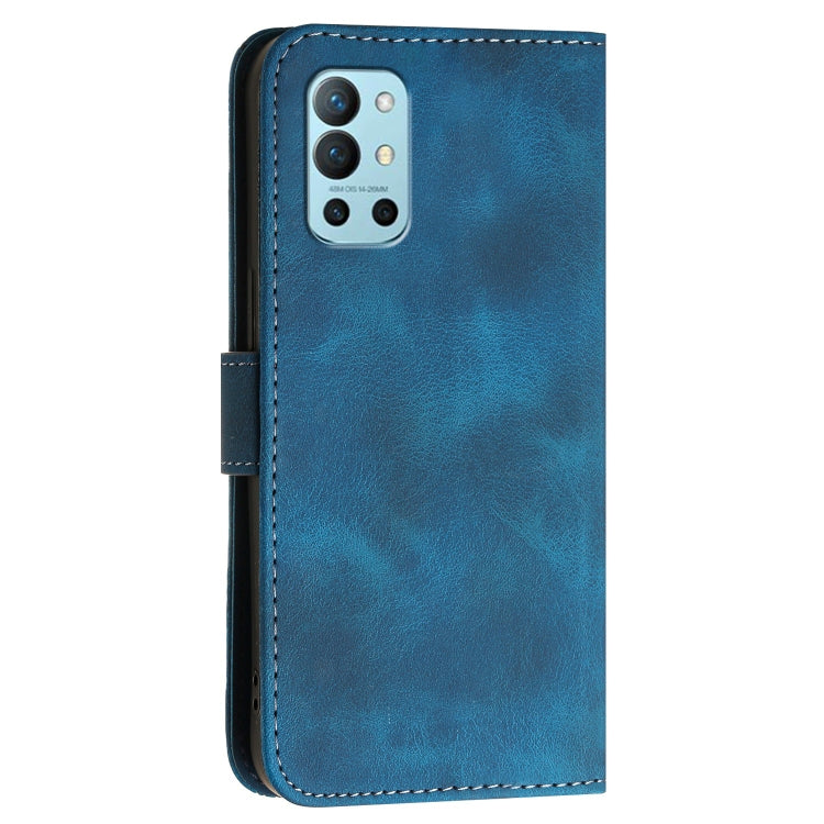 For OnePlus 11 YX0080 Grid Butterfly Embossed Pattern Flip Leather Phone Case with Lanyard(Dark Blue) - OnePlus Cases by buy2fix | Online Shopping UK | buy2fix