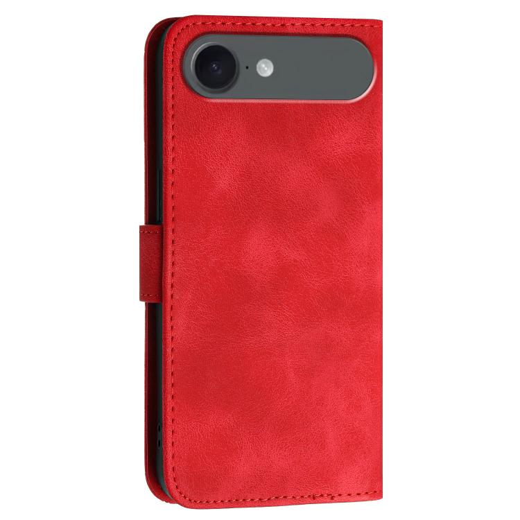 For iPhone 17 Air YX0080 Grid Butterfly Embossed Pattern Flip Leather Phone Case with Lanyard(Red) - iPhone 17 Air Cases by buy2fix | Online Shopping UK | buy2fix