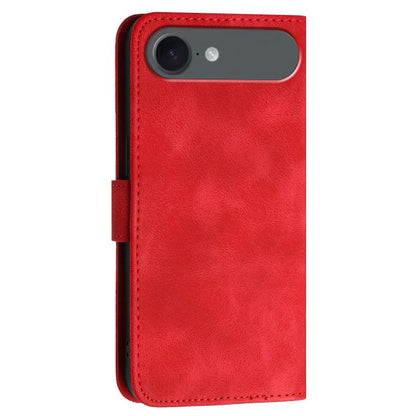 For iPhone 17 Air YX0080 Grid Butterfly Embossed Pattern Flip Leather Phone Case with Lanyard(Red) - iPhone 17 Air Cases by buy2fix | Online Shopping UK | buy2fix