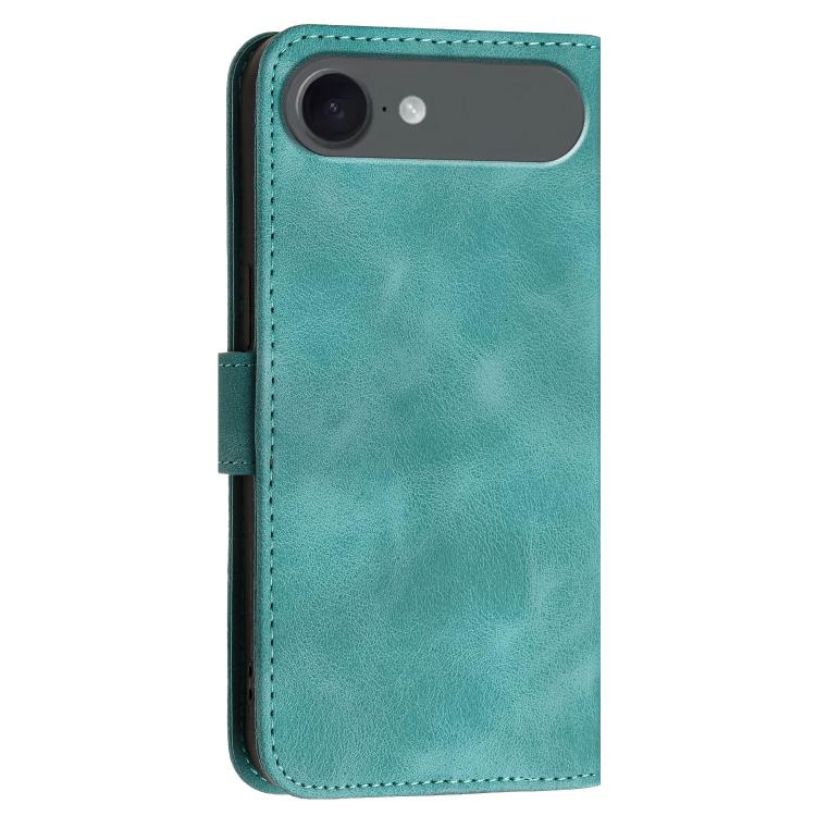 For iPhone Air YX0080 Grid Butterfly Embossed Pattern Flip Leather Phone Case with Lanyard(Light Blue) - iPhone Air Cases by buy2fix | Online Shopping UK | buy2fix
