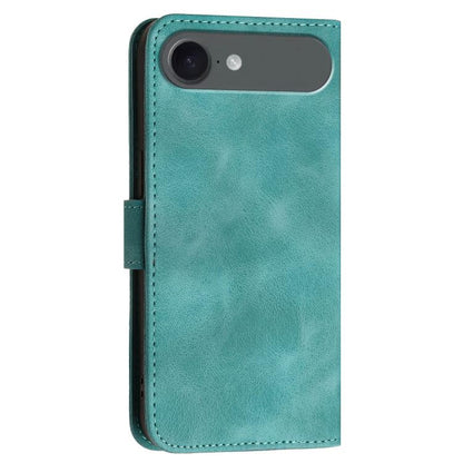 For iPhone Air YX0080 Grid Butterfly Embossed Pattern Flip Leather Phone Case with Lanyard(Light Blue) - iPhone Air Cases by buy2fix | Online Shopping UK | buy2fix