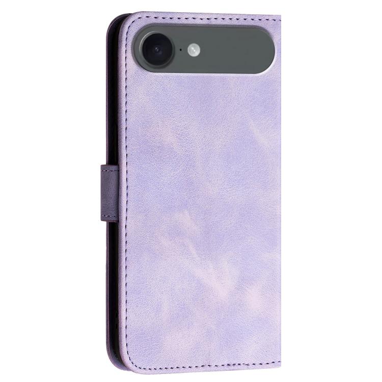 For iPhone 17 Air YX0080 Grid Butterfly Embossed Pattern Flip Leather Phone Case with Lanyard(Light Purple) - iPhone 17 Air Cases by buy2fix | Online Shopping UK | buy2fix