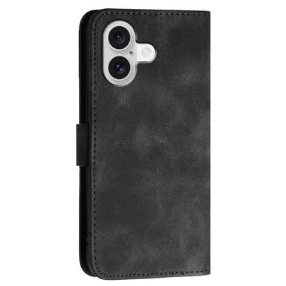 For iPhone 17 YX0080 Grid Butterfly Embossed Pattern Flip Leather Phone Case with Lanyard(Black) - iPhone 17 Cases by buy2fix | Online Shopping UK | buy2fix