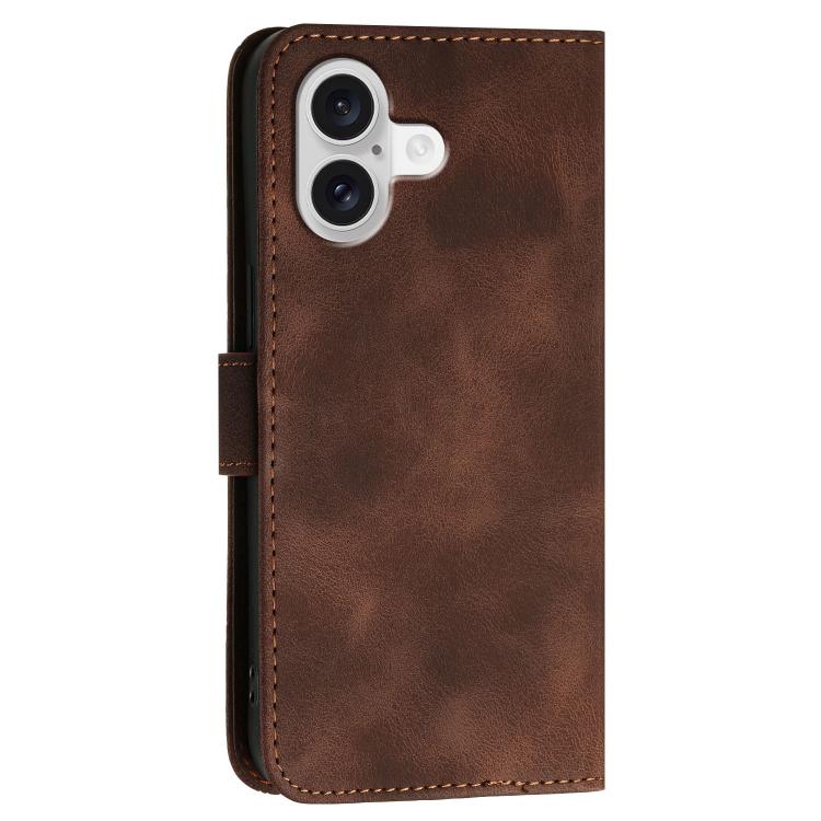 For iPhone 17 YX0080 Grid Butterfly Embossed Pattern Flip Leather Phone Case with Lanyard(Coffee) - iPhone 17 Cases by buy2fix | Online Shopping UK | buy2fix