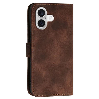 For iPhone 17 YX0080 Grid Butterfly Embossed Pattern Flip Leather Phone Case with Lanyard(Coffee) - iPhone 17 Cases by buy2fix | Online Shopping UK | buy2fix