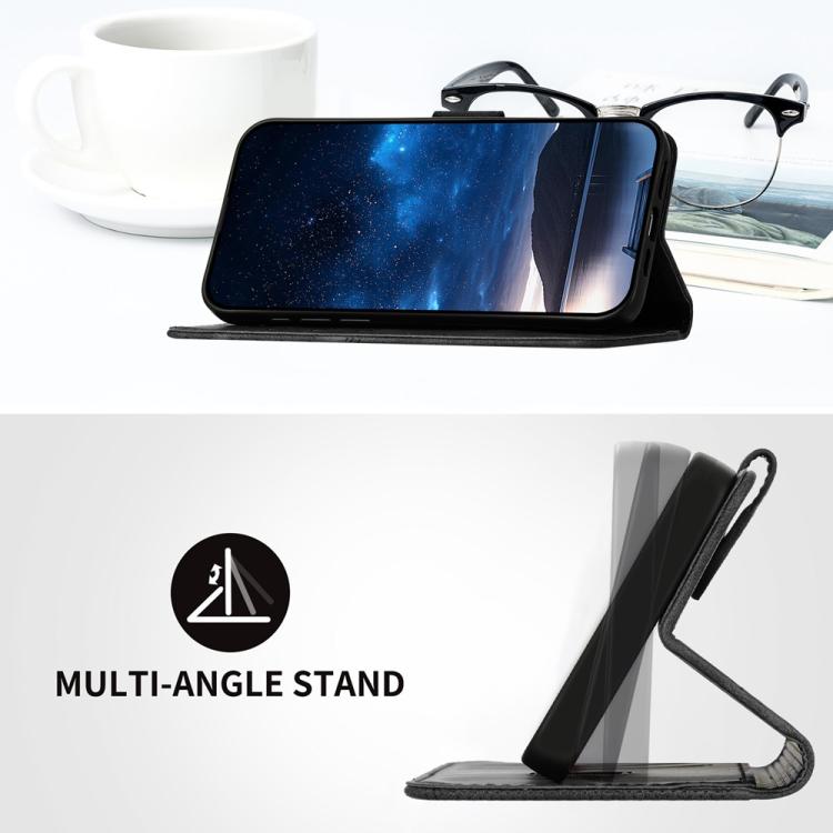 For iPhone 17 Pro Max YX0080 Grid Butterfly Embossed Pattern Flip Leather Phone Case with Lanyard(Black) - iPhone 17 Pro Max Cases by buy2fix | Online Shopping UK | buy2fix