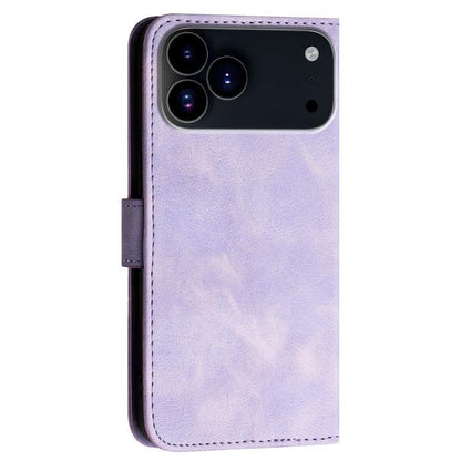 For iPhone 17 Pro YX0080 Grid Butterfly Embossed Pattern Flip Leather Phone Case with Lanyard(Light Purple) - iPhone 17 Pro Cases by buy2fix | Online Shopping UK | buy2fix