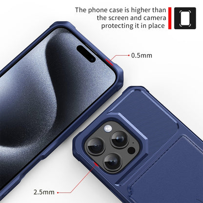 For iPhone 16 Pro Magnetic Wallet Card Bag Leather Phone Case(Blue) - iPhone 16 Pro Cases by buy2fix | Online Shopping UK | buy2fix