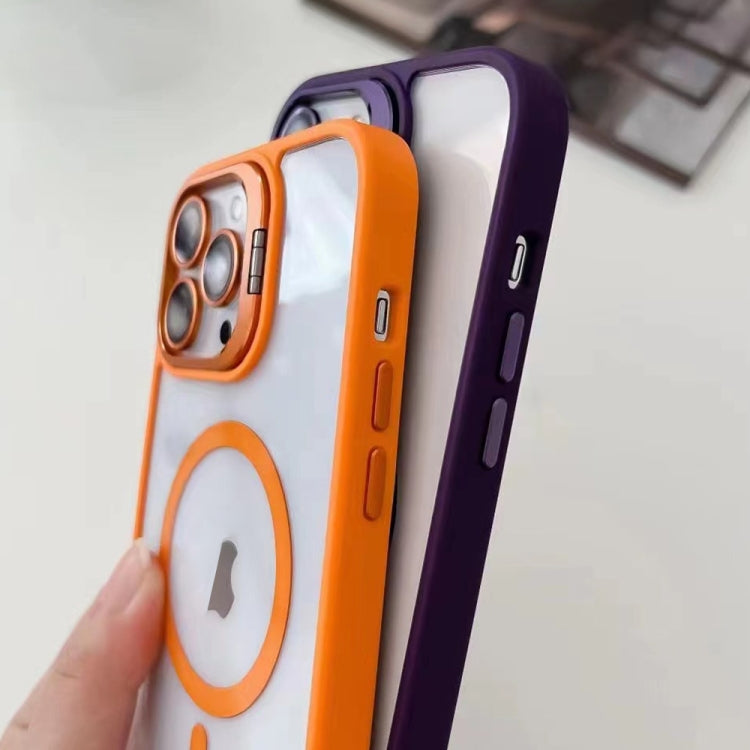 For iPhone 14 U1 Invisible Lens Holder Acrylic + TPU MagSafe Magnetic Phone Case(Dark Purple) by buy2fix