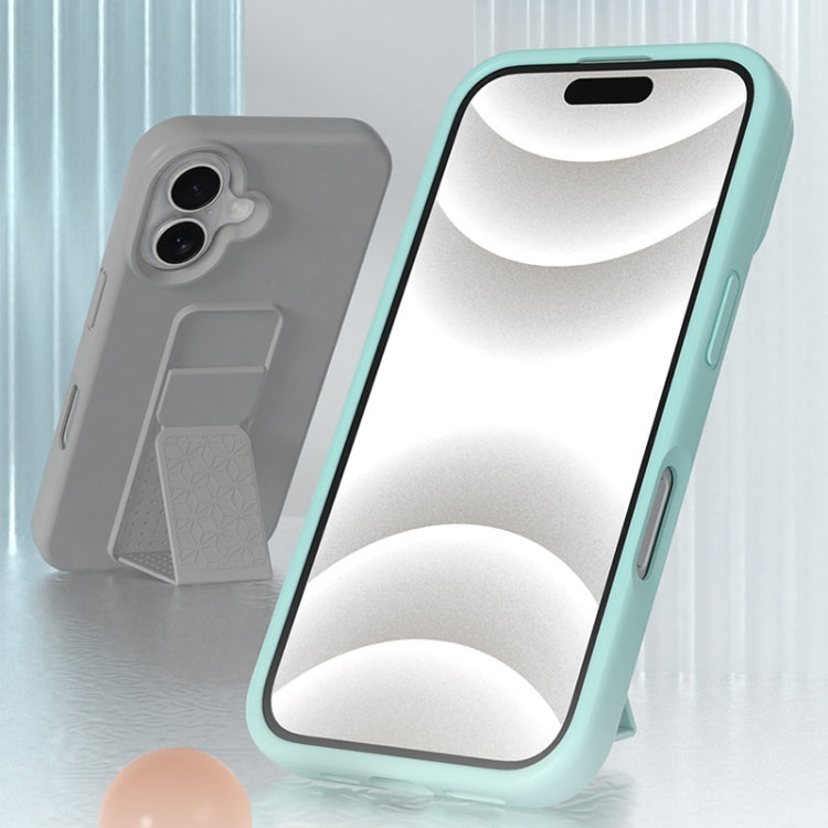 For iPhone 16 Pro Max Liquid Silicone Holder Phone Case(Titanium Grey) - iPhone 16 Pro Max Cases by buy2fix | Online Shopping UK | buy2fix