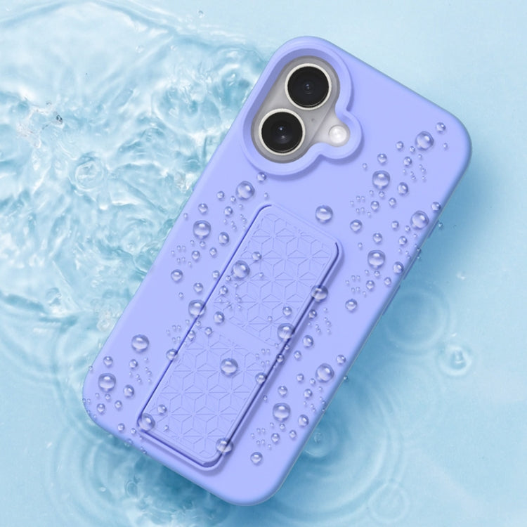 For iPhone 16 Plus Liquid Silicone Holder Phone Case(Sky Blue) - iPhone 16 Plus Cases by buy2fix | Online Shopping UK | buy2fix