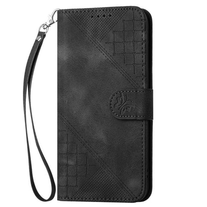 For Google Pixel 10 Pro XL Grid Butterfly Embossed Pattern Leather Phone Case with Lanyard(Black) - Google Cases by buy2fix | Online Shopping UK | buy2fix