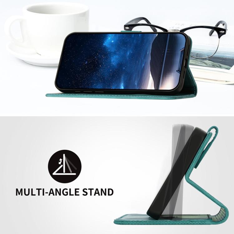 For Google Pixel 10 Pro XL Grid Butterfly Embossed Pattern Leather Phone Case with Lanyard(Light Blue) - Google Cases by buy2fix | Online Shopping UK | buy2fix