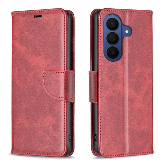 For Samsung Galaxy A37 5G Lambskin Texture Pure Color Flip Leather Phone Case(Red)