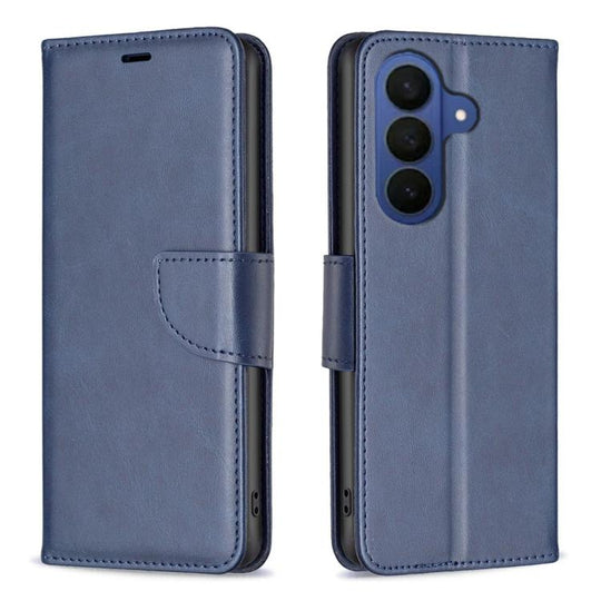 For Samsung Galaxy A37 5G Lambskin Texture Pure Color Flip Leather Phone Case(Blue)
