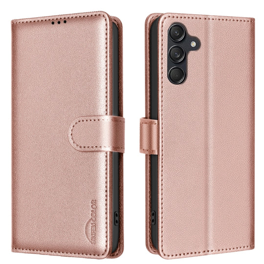For Samsung Galaxy A36 Litchi Texture RFID Anti-theft Leather Phone Case(Gold)