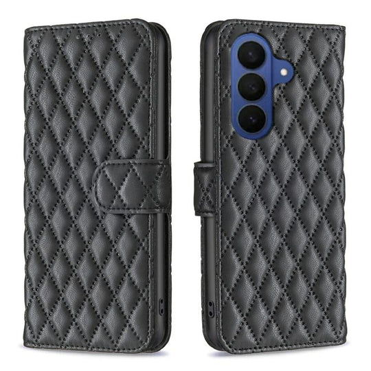 For Samsung Galaxy A37 5G Diamond Lattice Wallet Flip Leather Phone Case(Black)