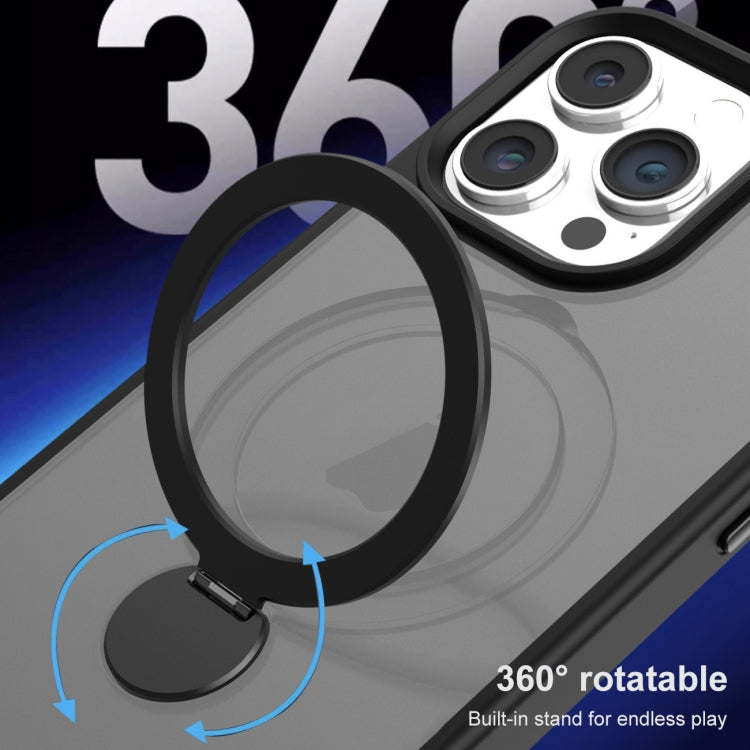For iPhone 14 360 Degree Rotating MagSafe Magnetic Bracket Frosted Phone Case(Royal Blue) by buy2fix