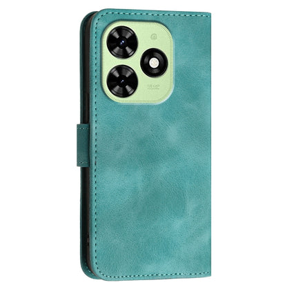 For Tecno Spark Go 2024 4G Grid Butterfly Embossed Pattern Leather Phone Case with Lanyard(Light Blue) by buy2fix