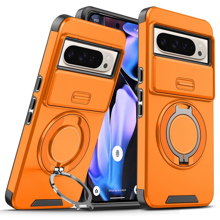 For Google Pixel 10 Pro XL Sliding Camshield Ring Holder Phone Case(Orange) - Google Cases by buy2fix | Online Shopping UK | buy2fix