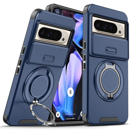 For Google Pixel 10 Pro XL Sliding Camshield Ring Holder Phone Case(Blue) - Google Cases by buy2fix | Online Shopping UK | buy2fix