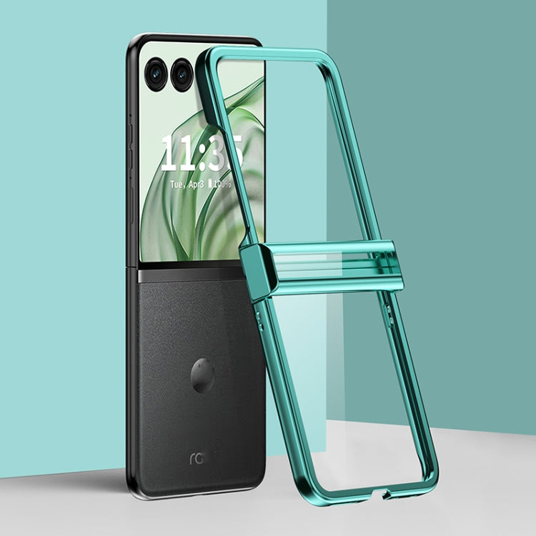 For Motorola Razr 50 Ultra Three Parts 6D Electroplating PC Shockproof Phone Case(Green) by buy2fix