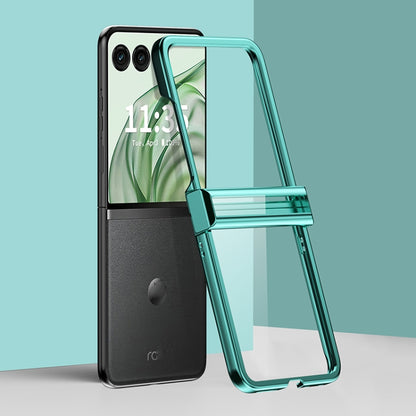 For Motorola Razr 50 Ultra Three Parts 6D Electroplating PC Shockproof Phone Case(Green) by buy2fix