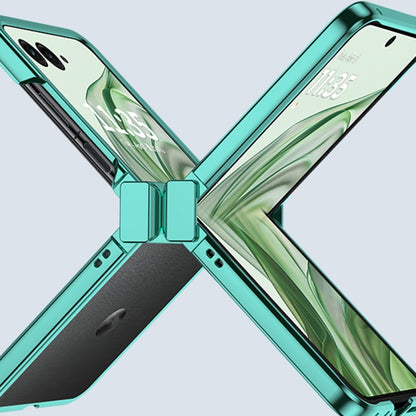 For Motorola Razr 50 Ultra Three Parts 6D Electroplating PC Shockproof Phone Case(Green) by buy2fix