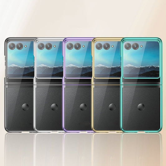 For Motorola Razr 50 Ultra 6D Electroplating PC Shockproof Phone Case(Purple) by buy2fix