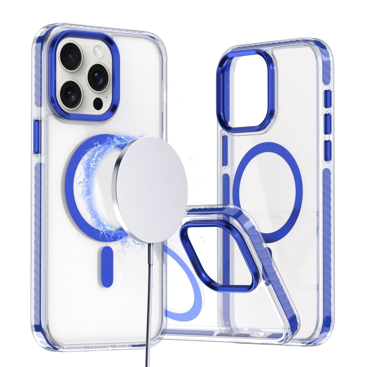 For iPhone 15 Pro Max Two-color TPU Hybrid PC MagSafe Phone Case(Blue) - iPhone 15 Pro Max Cases by buy2fix | Online Shopping UK | buy2fix