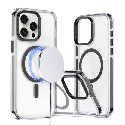 For iPhone 15 Pro Max Two-color TPU Hybrid PC MagSafe Phone Case(Black) - iPhone 15 Pro Max Cases by buy2fix | Online Shopping UK | buy2fix