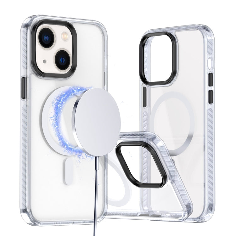 For iPhone 14 / 13 Two-color TPU Hybrid PC MagSafe Phone Case(White) - iPhone 14 Cases by buy2fix | Online Shopping UK | buy2fix