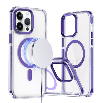 For iPhone 12 / 12 Pro Two-color TPU Hybrid PC MagSafe Phone Case(Purple) - iPhone 12 / 12 Pro Cases by buy2fix | Online Shopping UK | buy2fix