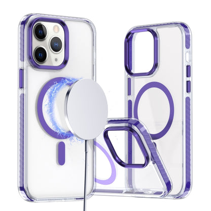 For iPhone 11 Pro Max Two-color TPU Hybrid PC MagSafe Phone Case(Purple) - iPhone 11 Pro Max Cases by buy2fix | Online Shopping UK | buy2fix