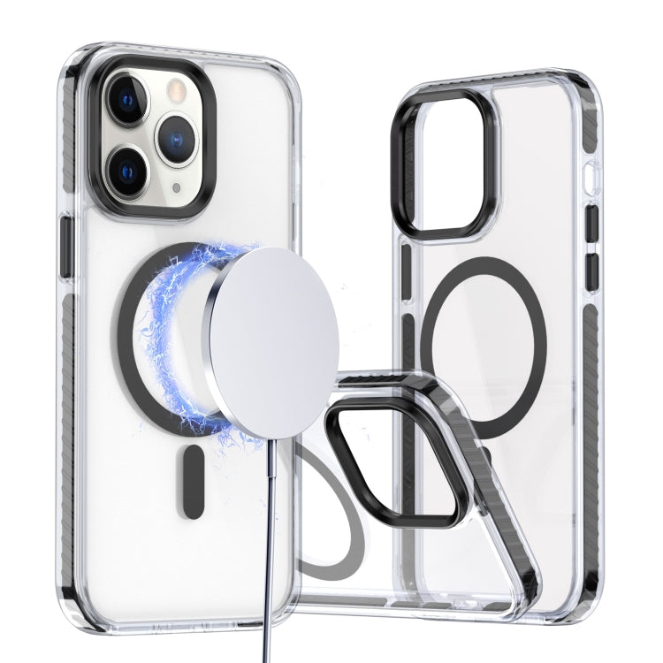 For iPhone 11 Pro Max Two-color TPU Hybrid PC MagSafe Phone Case(Black) - iPhone 11 Pro Max Cases by buy2fix | Online Shopping UK | buy2fix