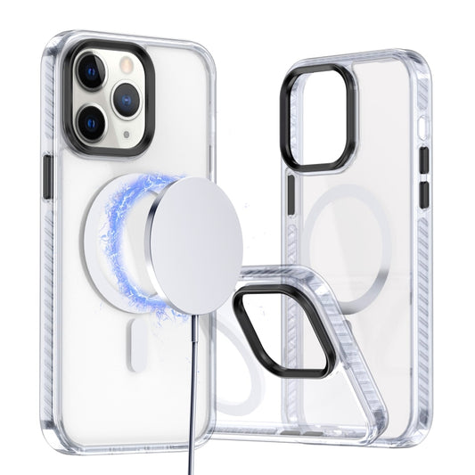 For iPhone 11 Pro Max Two-color TPU Hybrid PC MagSafe Phone Case(White) - iPhone 11 Pro Max Cases by buy2fix | Online Shopping UK | buy2fix