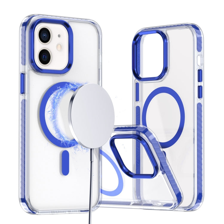 For iPhone 11 Two-color TPU Hybrid PC MagSafe Phone Case(Blue) - iPhone 11 Cases by buy2fix | Online Shopping UK | buy2fix