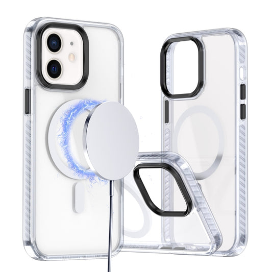 For iPhone 11 Two-color TPU Hybrid PC MagSafe Phone Case(White) - iPhone 11 Cases by buy2fix | Online Shopping UK | buy2fix