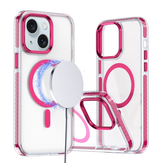 For iPhone 15 Plus Two-color TPU Hybrid PC MagSafe Phone Case(Red) - iPhone 15 Plus Cases by buy2fix | Online Shopping UK | buy2fix