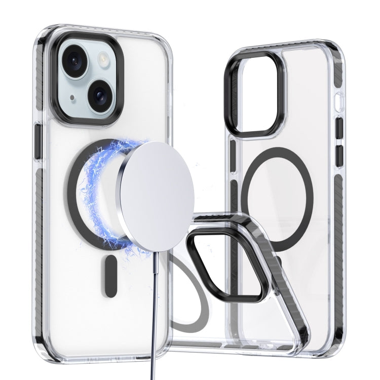 For iPhone 15 Plus Two-color TPU Hybrid PC MagSafe Phone Case(Black) - iPhone 15 Plus Cases by buy2fix | Online Shopping UK | buy2fix
