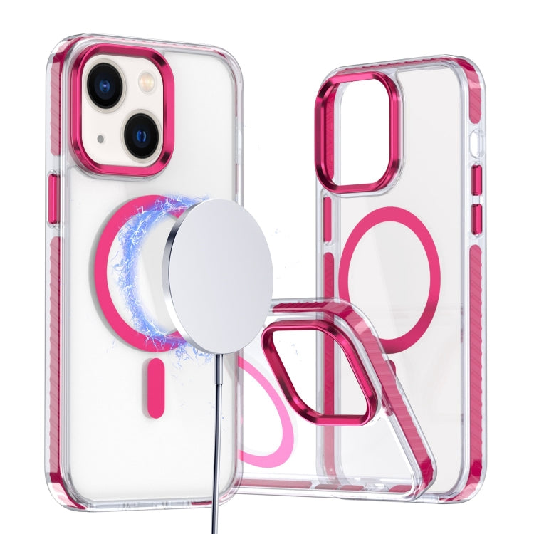 For iPhone 14 Plus Two-color TPU Hybrid PC MagSafe Phone Case(Red) - iPhone 14 Plus Cases by buy2fix | Online Shopping UK | buy2fix