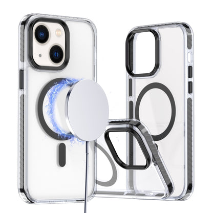 For iPhone 14 Plus Two-color TPU Hybrid PC MagSafe Phone Case(Black) - iPhone 14 Plus Cases by buy2fix | Online Shopping UK | buy2fix