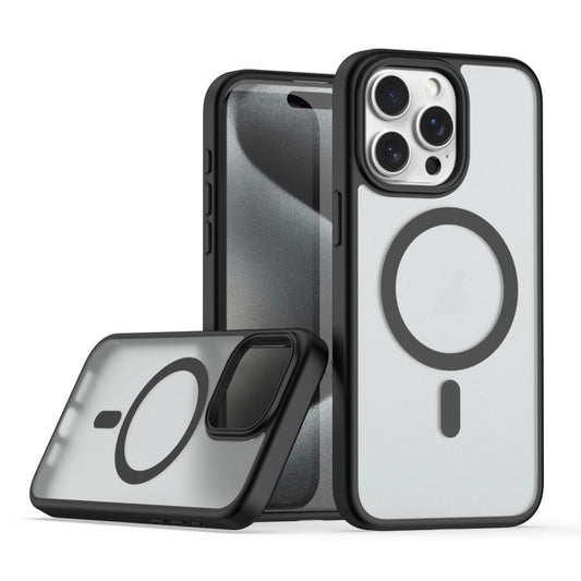 For iPhone 15 Pro TPU Hybrid PC Inner Magnetic MagSafe Phone Case(Black) - iPhone 15 Pro Cases by buy2fix | Online Shopping UK | buy2fix